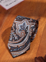 Blue & White Floral Printed Necktie - TOSSIDO