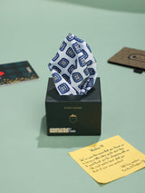 Blue & White Geometric Pocket Square - TOSSIDO