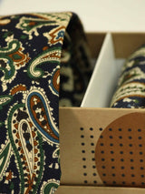 Blue & Yellow Paisley Necktie & Pocket Square Giftset - TOSSIDO