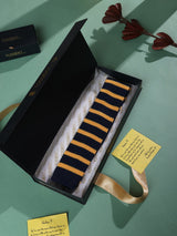 Blue & Yellow Stripe Knitted Necktie - TOSSIDO