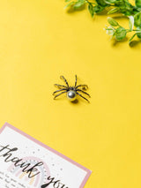 Bold Spider Brooch with Pearl Accent - TOSSIDO