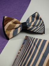 Bold Stripe Bowtie & Pocket Square Set - TOSSIDO