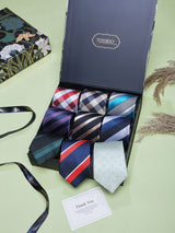 Bold Stripes & Checks Woven Neckties – 9 Piece Gift Set - TOSSIDO