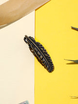 Bronze & Black Feather Tie bar - TOSSIDO