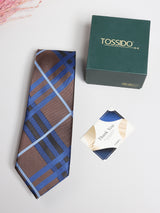 Brown & Blue Check Necktie