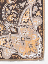 Brown & Beige Floral Scarf & Scarf Bag Set - TOSSIDO