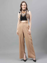 Brown & Beige Floral Scarf & Scarf Bag Set - TOSSIDO