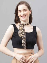 Brown & Beige Floral Scarf & Scarf Bag Set - TOSSIDO