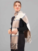 Brown Check Woolen Muffler - TOSSIDO