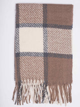 Brown Check Woolen Muffler - TOSSIDO