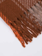 Brown Check Woolen Muffler - TOSSIDO