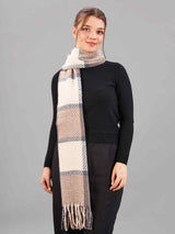 Brown Check Woolen Muffler - TOSSIDO