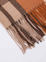 Brown Check Woolen Muffler - TOSSIDO