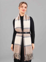 Brown Check Woolen Muffler - TOSSIDO