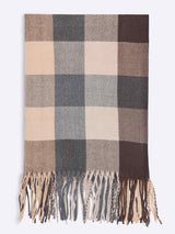 Brown Checkered Poly - Wool Muffler - TOSSIDO