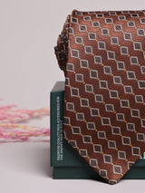 Brown Diamond Geometric Necktie