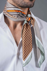 Brown Geometric Neckerchief - TOSSIDO