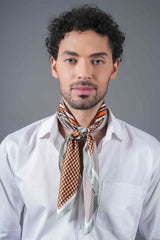Brown Geometric Neckerchief - TOSSIDO