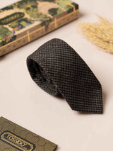 Brown Geometric Wool Necktie - TOSSIDO