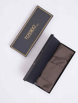 Brown Geometric Woven Cravat & Pocket Square Set - TOSSIDO