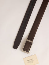 Brown Micro Weave No-Hole Men's Belt