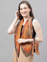 Brown Novelty Scarf & Scarf Bag Set - TOSSIDO