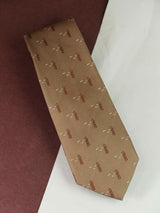 Brown Novelty Woven Silk Necktie - TOSSIDO