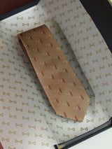 Brown Novelty Woven Silk Necktie - TOSSIDO