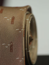 Brown Novelty Woven Silk Necktie - TOSSIDO