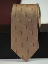 Brown Novelty Woven Silk Necktie - TOSSIDO