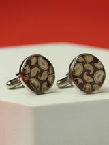 Brown Paisley Cufflinks - TOSSIDO