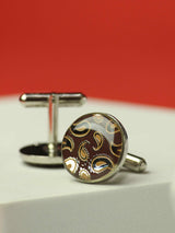 Brown Paisley Cufflinks - TOSSIDO