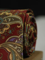 Brown Paisley Printed Necktie - TOSSIDO