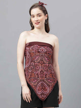 Brown Paisley Scarf & Scarf Bag Set - TOSSIDO
