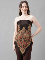 Brown Paisley Scarf & Scarf Bag Set - TOSSIDO