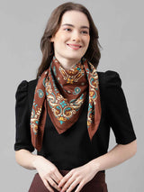 Brown Paisley Scarf & Scarf Bag Set - TOSSIDO
