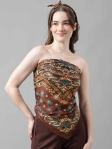 Brown Paisley Scarf & Scarf Bag Set - TOSSIDO