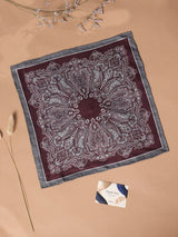 Brown Paisley Silk Pocket Square - TOSSIDO