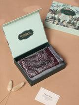 Brown Paisley Silk Pocket Square - TOSSIDO
