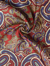 Brown Paisley Silk Pocket Square - TOSSIDO