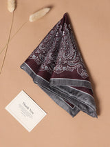 Brown Paisley Silk Pocket Square - TOSSIDO