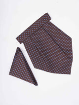 Brown Paisley Woven Cravat & Pocket Square Set - TOSSIDO