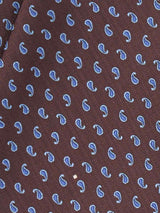 Brown Paisley Woven Cravat & Pocket Square Set - TOSSIDO