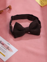 Brown Solid Knitted Bowtie - TOSSIDO