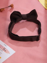 Brown Solid Knitted Bowtie - TOSSIDO
