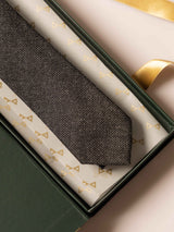 Brown Solid Wool Necktie