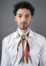 Brown & White Stripe Neckerchief - TOSSIDO