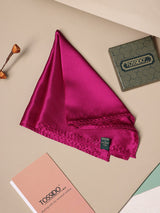 Burgundy Solid Silk Pocket Square - TOSSIDO