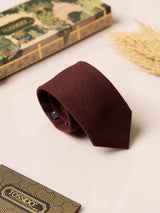 Burgundy Solid Wool Necktie - TOSSIDO