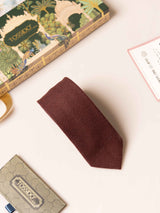 Burgundy Solid Wool Necktie - TOSSIDO